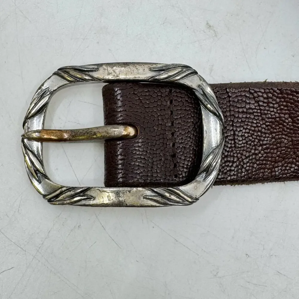 ORCIANI Brown Italian Pebbled Leather Men's Belt